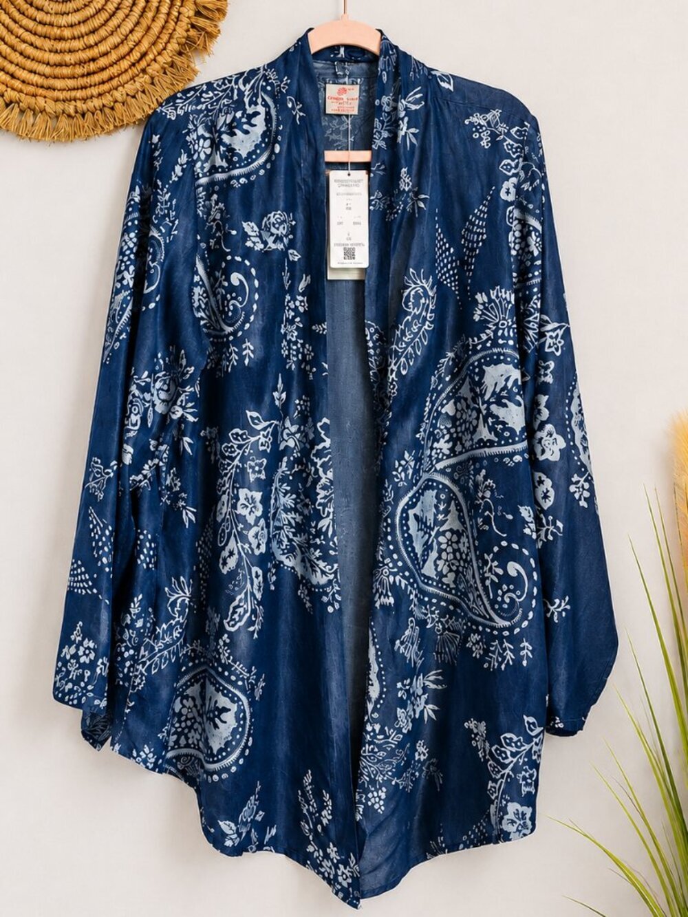 Laurie Felt NEW Penny Lane Paisley Chambray Lightweight Jacket Topper SZ Large - Picture 2 of 12